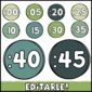 Shows Clock Labels :00 to :45