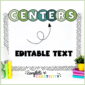 Shows the phrase "centers" at the top of a stock photo bulletin board. The headers are in green hues