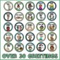 Shows 25 different greeting card examples in a circle shape