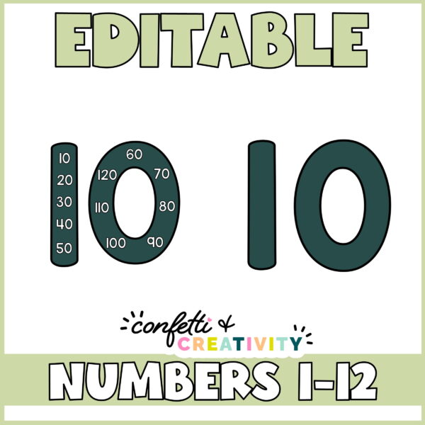 Nature Skip Counting Preview 2 Shows the number 10 twice. One option is blank, the other option has the multiples on it from 10 to 120