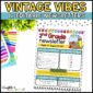 Shows a classroom newsletter with a jar and buttons in the top right with a rainbow color scheme