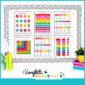Shows 6 posters on a sotck photo bulletin board with black and white polka dotted borders