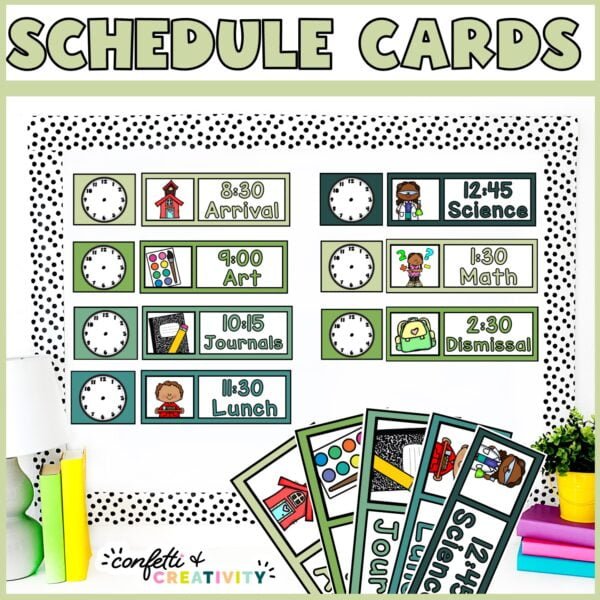 Nature Primary Schedule Cards | Confetti & Creativity