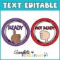 Shows both ready and not ready classroom hand signals with rainbow colors