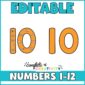 Shows the number ten with and without the multiples on them