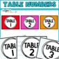 Shows multiple table numbers in two different designs