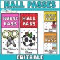 Shows the hall passes with multiple clipart options