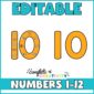 Shows numbers 10 with and without skip counting numbers on them