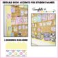 Shows a close up of the options to add student names on the board as well as the cute reading clipart