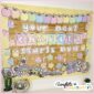 Shows an example of the reading bulletin board set up. Includes pastel colors, apple banner, and text that says "Your Next chapter Starts Now"