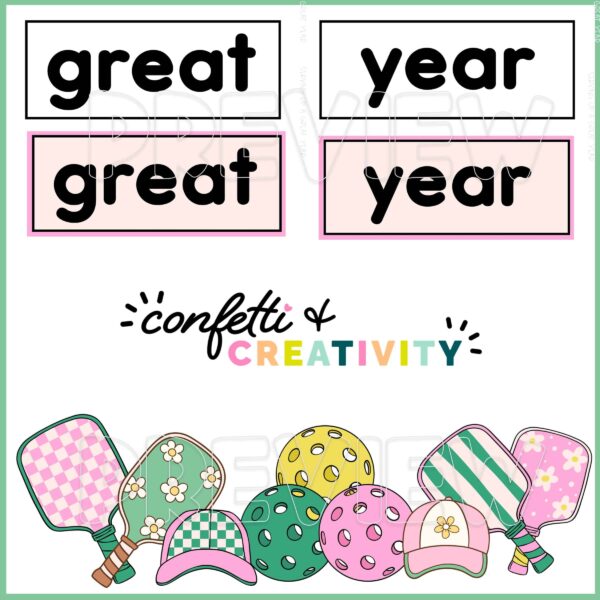 Back to School Bulletin Board - Color and Black and White Clipart Shows different color text options