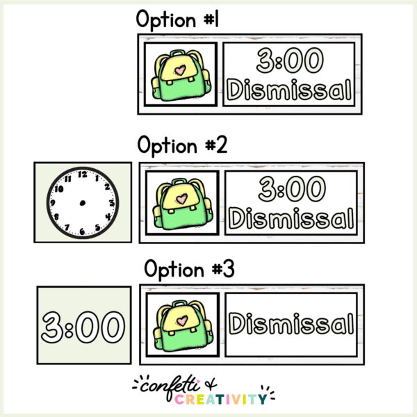 Farmhouse Visual Schedule - Display Options Shows 3 different dsiplays of the visual schedule set up