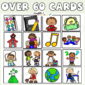 Shows 12 example cards with the text "Over 60 cards" at the top of the image