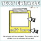 Shows the frame the job cards go on with the text "editable" at the top of the image