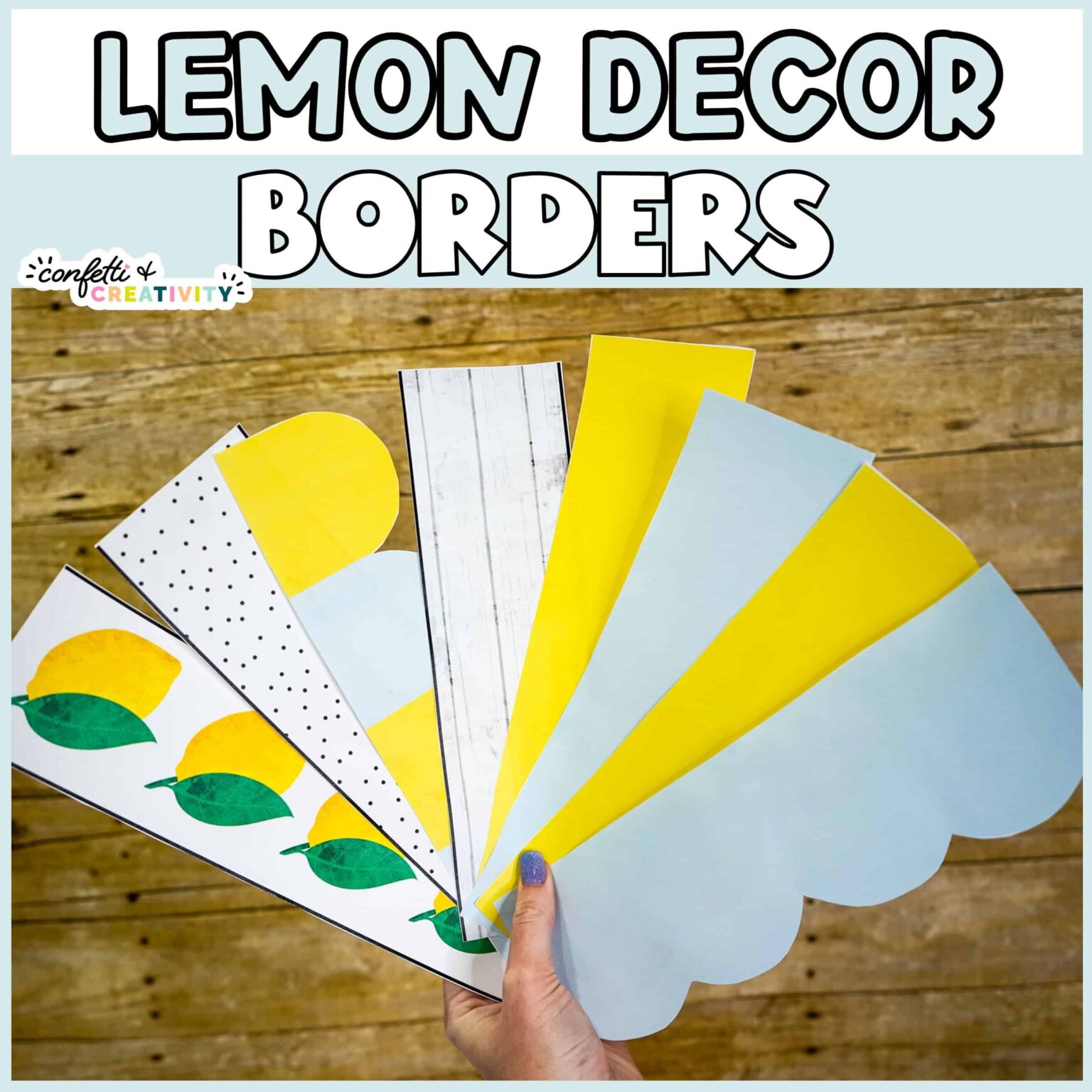 Lemon Bulletin Board Borders | Confetti & Creativity