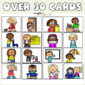 Shows 16 examples of job cards with the text "Over 30 cards" text at the top of the image