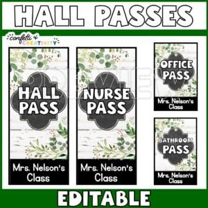 Modern Farmhouse Hall Passes