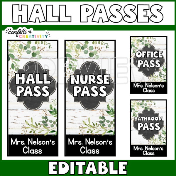 Shows Examples of Hall Passes