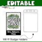 Shows an example of an "office pass" that fits inside of a lanyard plastic holder