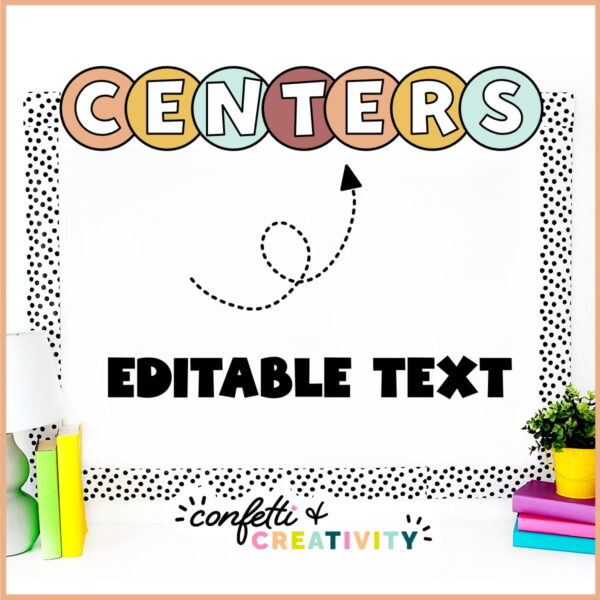Modern Neutral Header Preview 2 Shows a stock photo with the header "Centers" as an example of what the headers can look like