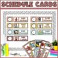Shows the visual schedule set up on a stock photo bulletin board