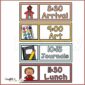 Shows the visual schedule example set up. Features "Arrival", "art, and more cards