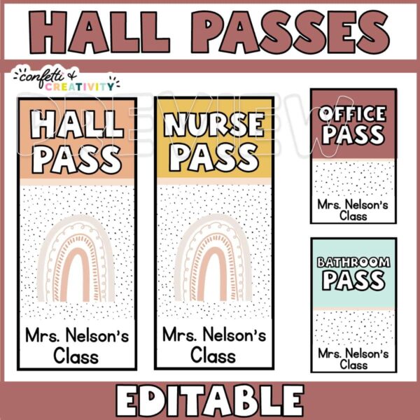 Shows multiple versions of hall passes