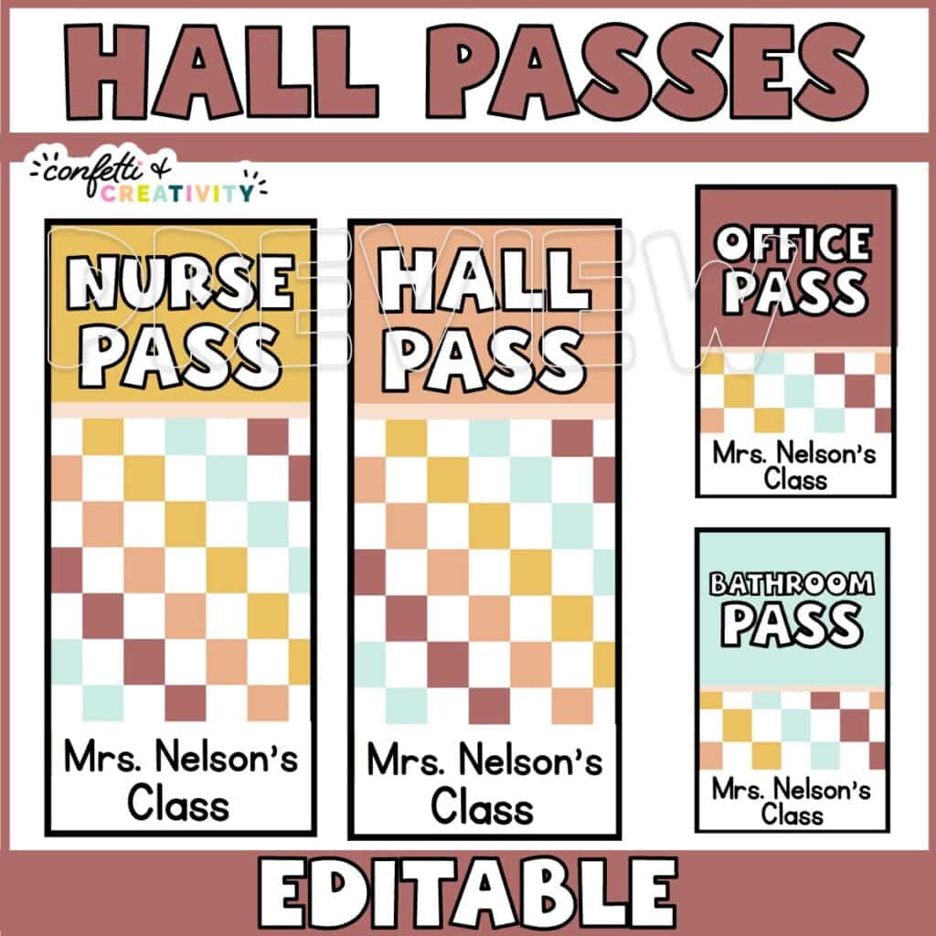 Shows multiple versions of hall passes