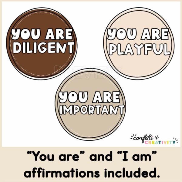Neutral Affirmation Station - Example Affirmations Shows affirmation examples like "You are Playful" and others