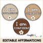 Shows affirmation examples with affirmations including "I am Generous"