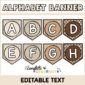 Shows the alphabet banner from letters A to H with the text "Alphabet Banner" at the top of the image