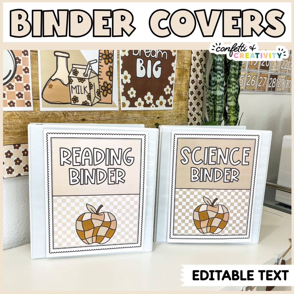 Shows an example of binder covers