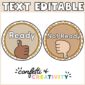 Shows "text editable" at top of the picture with "ready" and "not ready" hand signal cards