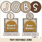 Shows the header "jobs" with example job cards and the number system on top