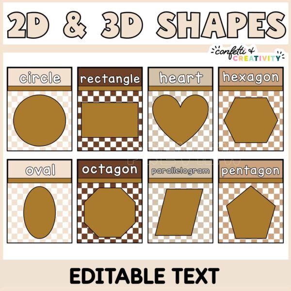 Shows multiple shape poster examples with the checkered background on the background