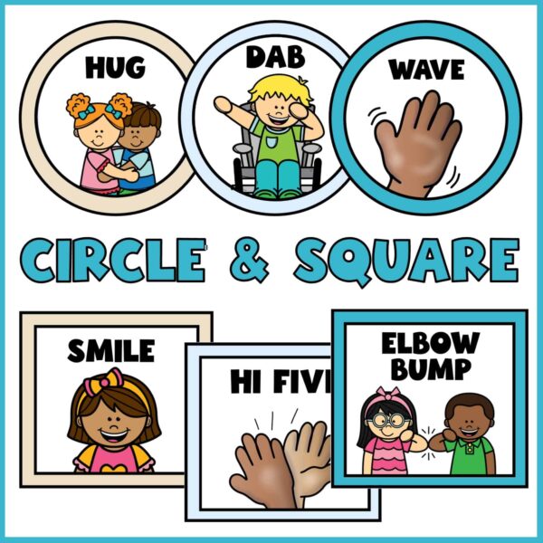 Ocean Morning Greeting Signs - Circles and Squares Shows circle and square options for the morning greeting signs