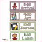 Shows the classroom schedule set up with example visual clipart