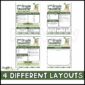 Shows 4 different layouts, combined with the 3 different clipart options user have 12 different newsletter options