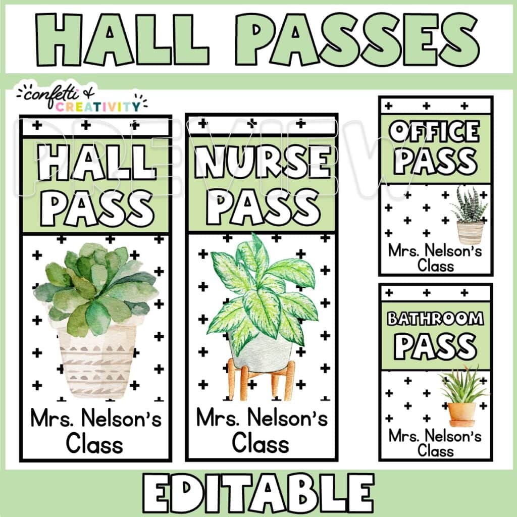 Shows different example office passes