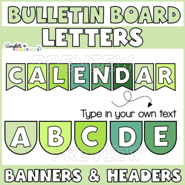 Shows "Calendar" as an example header on a stock photo bulletin board