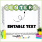 Shows stock photo bulletin board with the word "Centers" at the top. The middle of the image ahs "text editable" language to show that the headers can be edited
