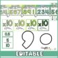 Shows zoomed in version of the commas and decimals with the place value posters in the background
