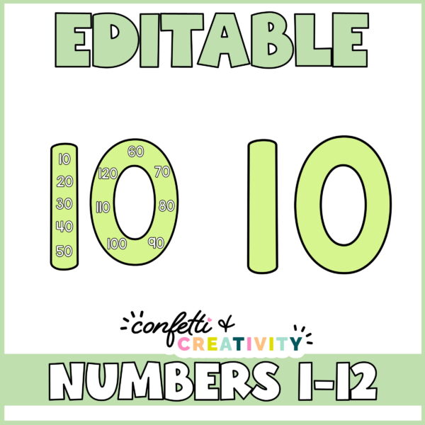 Plant Skip Counting Preview 2 Shows numbers 10 with and without the skip counting numbers on it. Has "Editable" at the top of the image