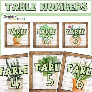 Plant Table Numbers