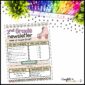 Shows an example newsletter filled out sitting on a table with retro roller skate clipart