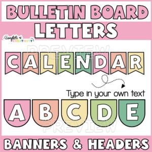 Retro Bulletin Board Letters | Editable Headers