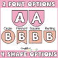 Shows 2 font and 4 shape options for the classroom headers