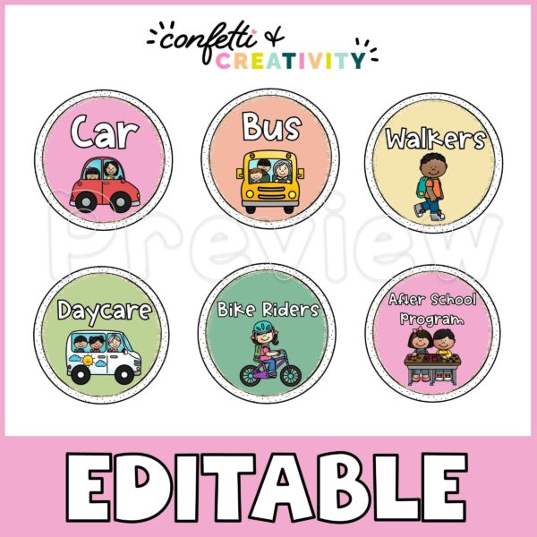 Retro How We Get Home 3 Shows the entire set of how we get home signs with clipart