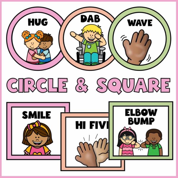 Retro Greeting Signs - Circle and Square Options Shows circle and square options for greeting cards
