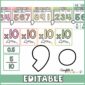 Shows the entire place value posters set up with zoomed in versions of decimals, and commas